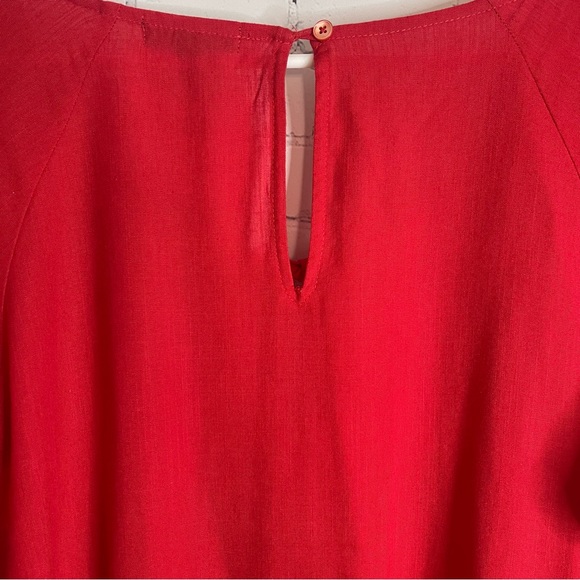 J.Crew Scalloped Red Linen Blend Romper Sz XXL - Picture 7 of 10
